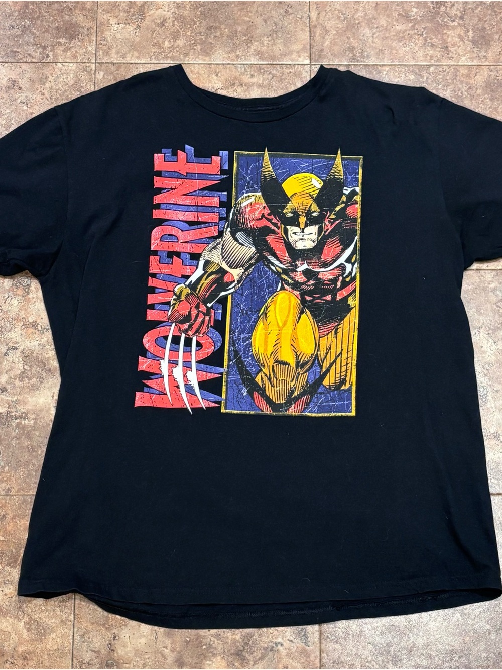 Vintage Marvel Wolverine T Shirt Graphic Graphic Tee Black Comic Book Mens XL